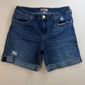 Kut from the Kloth Deep Indigo Rolled Hem Denim Shorts
